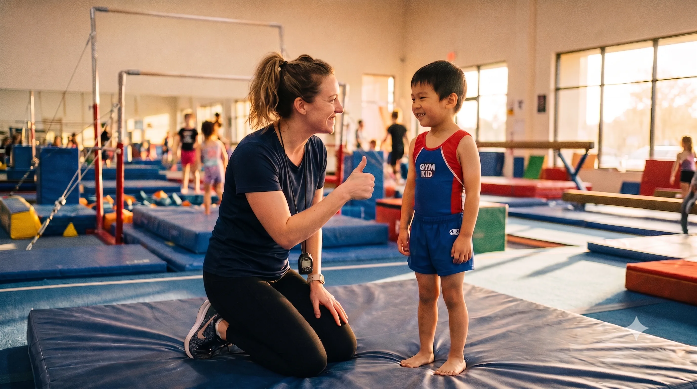 Child on balance beam